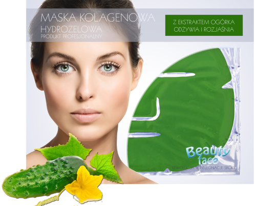 odżywczo rozjaśniająca maska kolagenowa z ogórkiem  	UJĘDRNIAJĄCA ZŁOTA MASKA KOLAGENOWA BEAUTYFACE złota maska, płaty kolagenowe, nano złoto, maski żelowe, maseczki hydrożelowe, maski hydrożelowe,collagen mask, kolagen,opinie, złotamaska, 