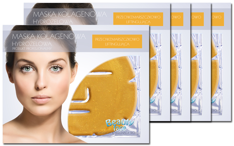 BEAUTYFACE PROMOCJA 5 X NAJMOCNIEJSZA ZŁOTA MASKA KOLAGENOWA